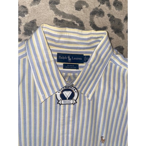 Ralph Lauren Mens long sleeve striped button up shirt size XL - Picture 4 of 6